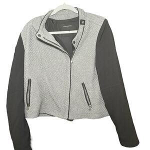 Banana Republic Colorblock Zip Up‎ Jacket Size Large Gray Black Wool Blend